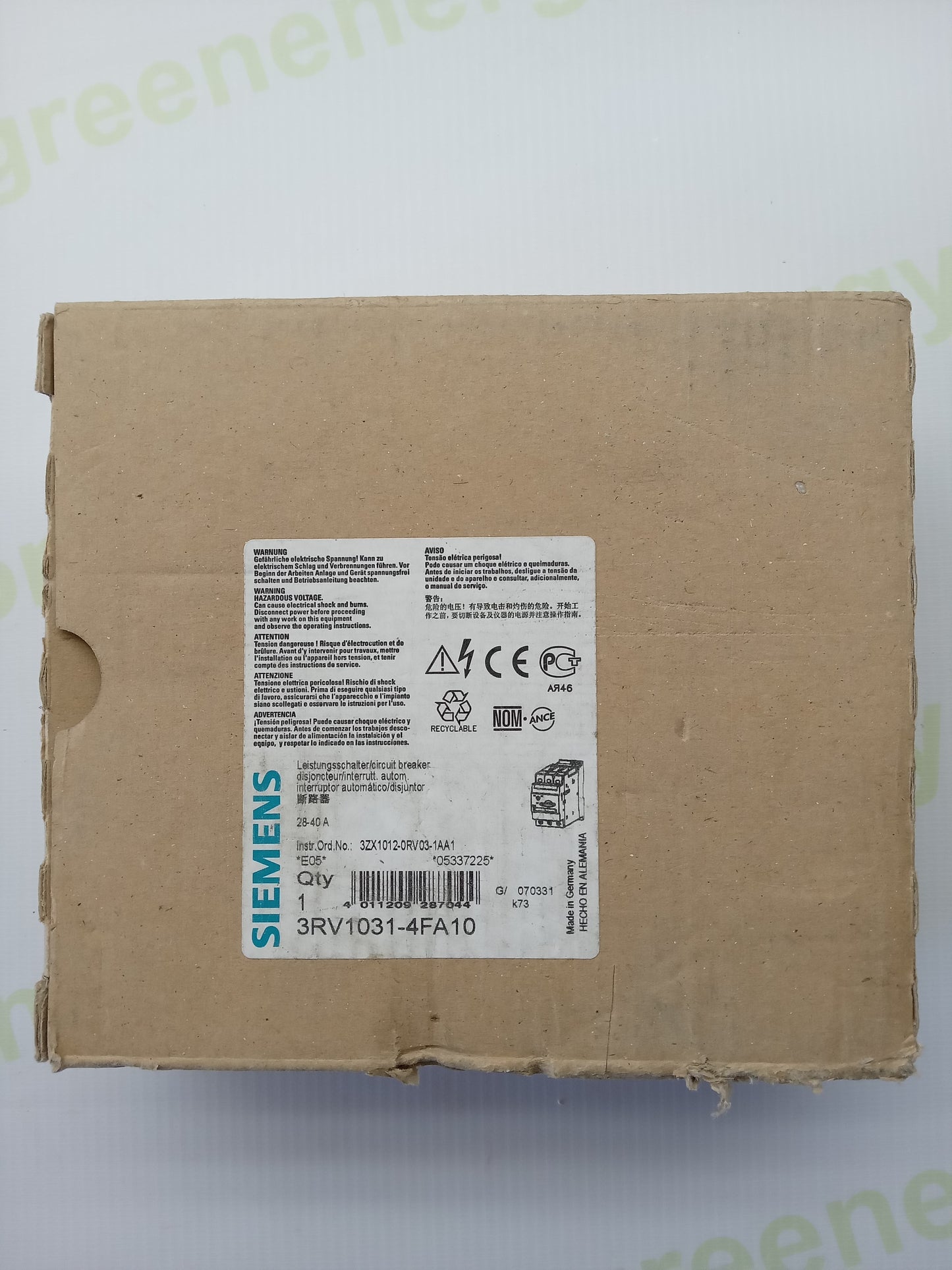 Siemens SIRIUS 3RV1031-4FA10 Motor Protection Circuit Breaker