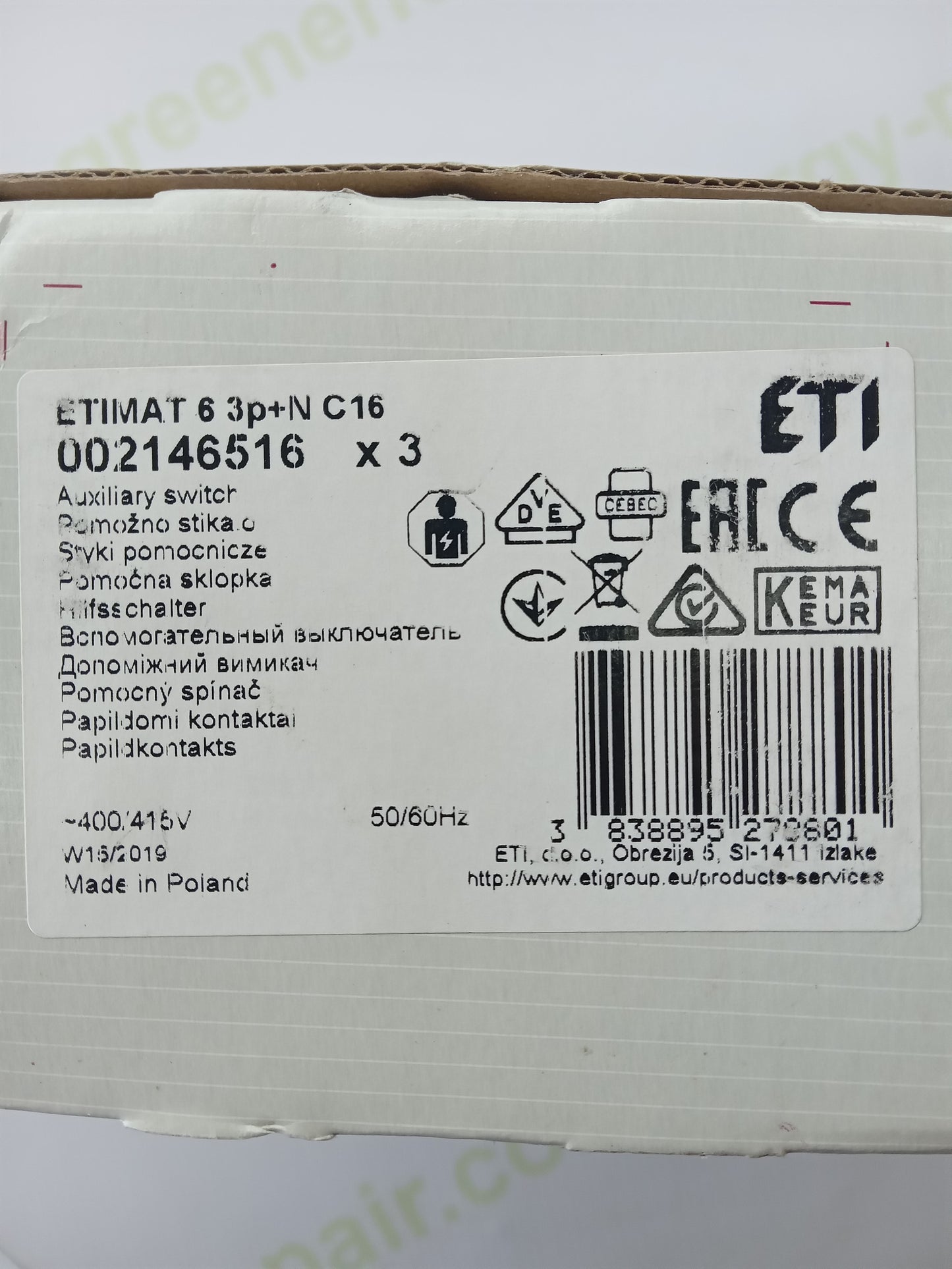 ETI ETIMAT 6 C16 3P+N (002146516) Miniature Circuit Breaker