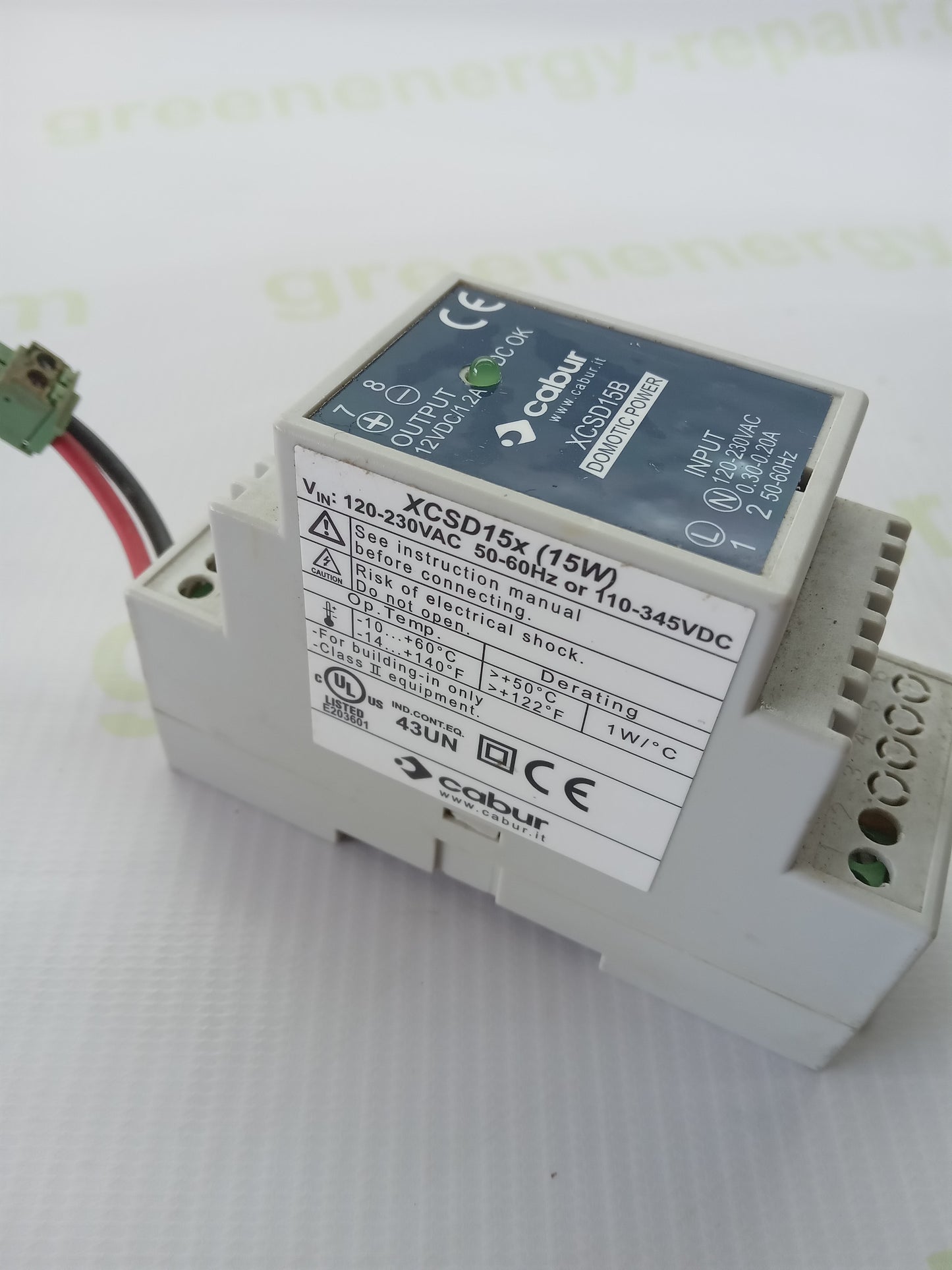 Cabur XCSD15B DIN Rail Power Supply 12V DC 1.2A (15W)