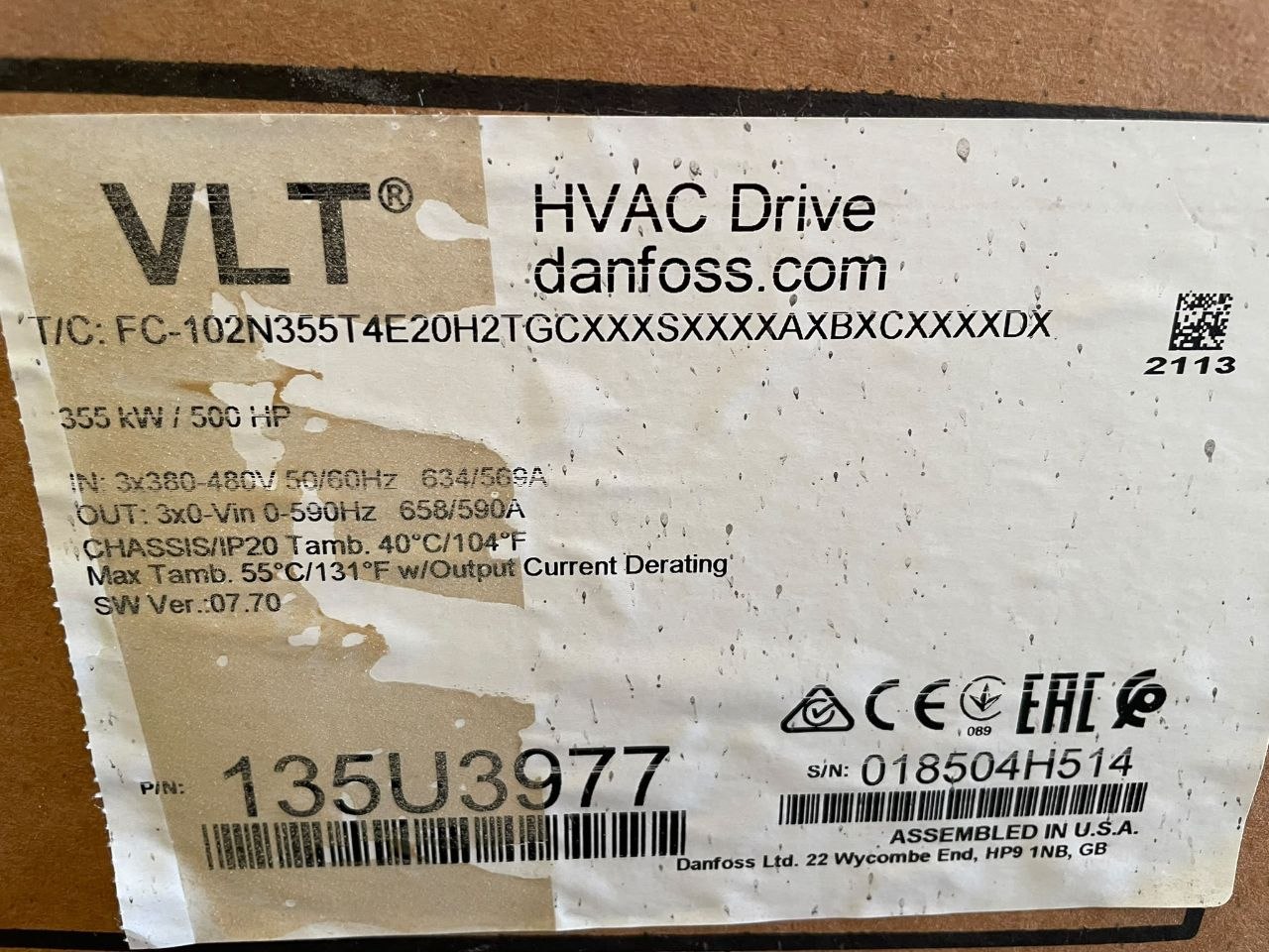 Danfoss VLT® HVAC Drive FC-102 – 355 kW