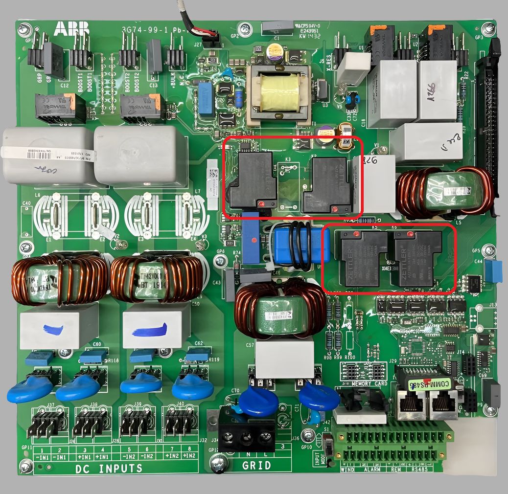 E031 Error Repair Kit | 4 Relays + 4 MOSFETs for Aurora, ABB, Fimer Inverters (ZETTLER AZ2150W-1AE-12DEFT) | 6-Month Warranty