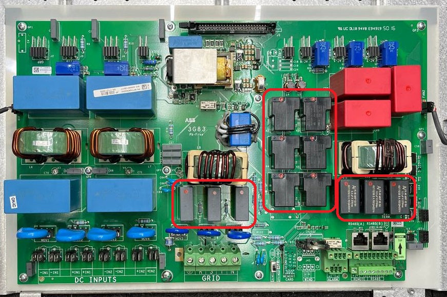 Repair Kit for Aurora ABB 10kW & 12.5kW Inverters | Fixes E030-E032, E020-E023 Errors | 6 Relays, Capacitors & 2 MOSFETs (6-Month Warranty)
