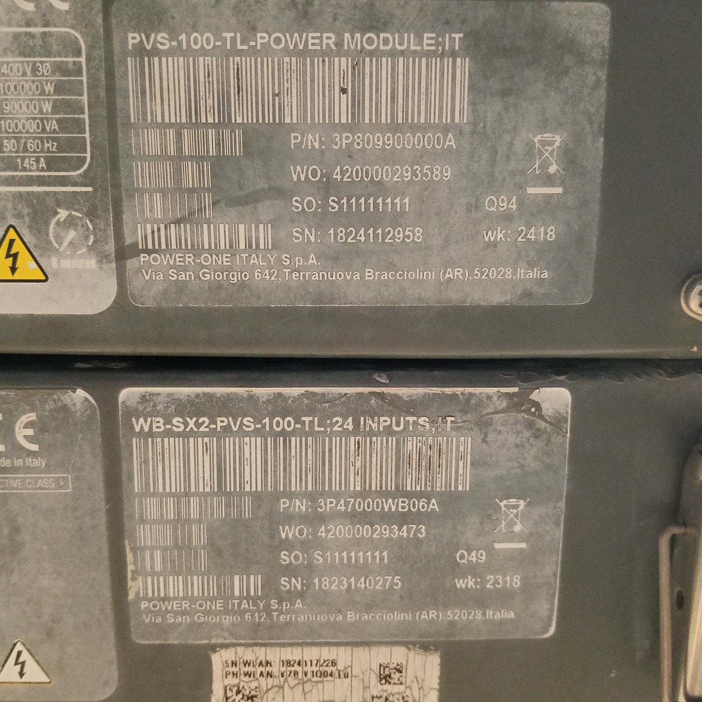 ABB PVS-100-TL Power Module + Wiring Box | 100 kW | 3-Phase | IP66 | P/N 3P809900000A / 3P47000WB06A | Made in Italy