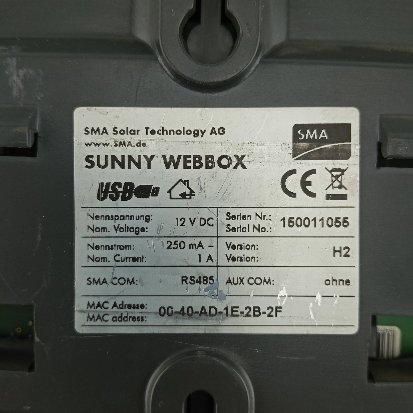 SMA Sunny WebBox USB Data Logger | RS485 Communication | PV Monitoring System |