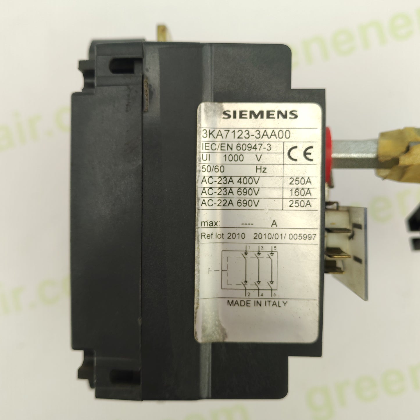 Siemens 3KA7123-3AA00 Load Break Switch | 250A 400V AC-23A | 250A 690V AC-22A | Industrial IEC/EN 60947-3
