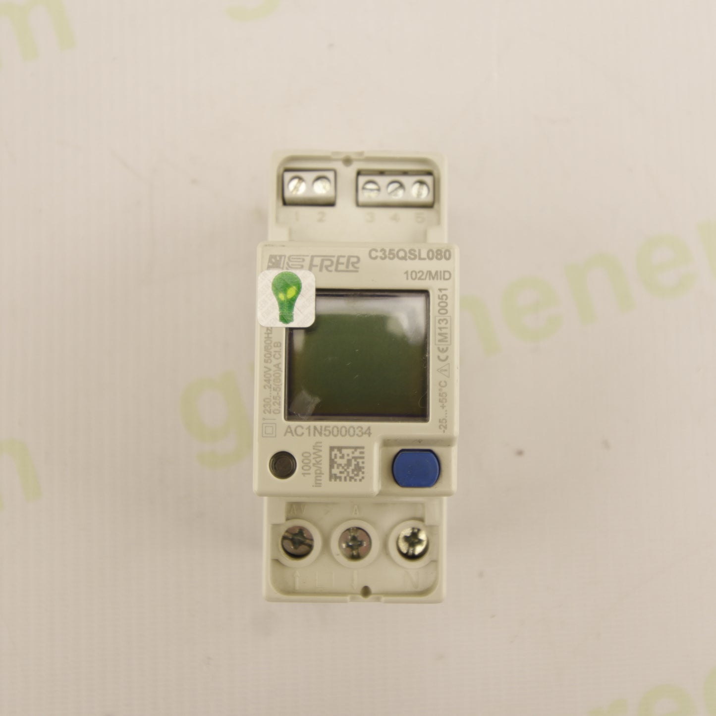 SFERA C35QSL080 MID β Single-Phase Energy Meter | 230V | 80A | LCD Display | DIN Rail | MID Certified | AC1N500034