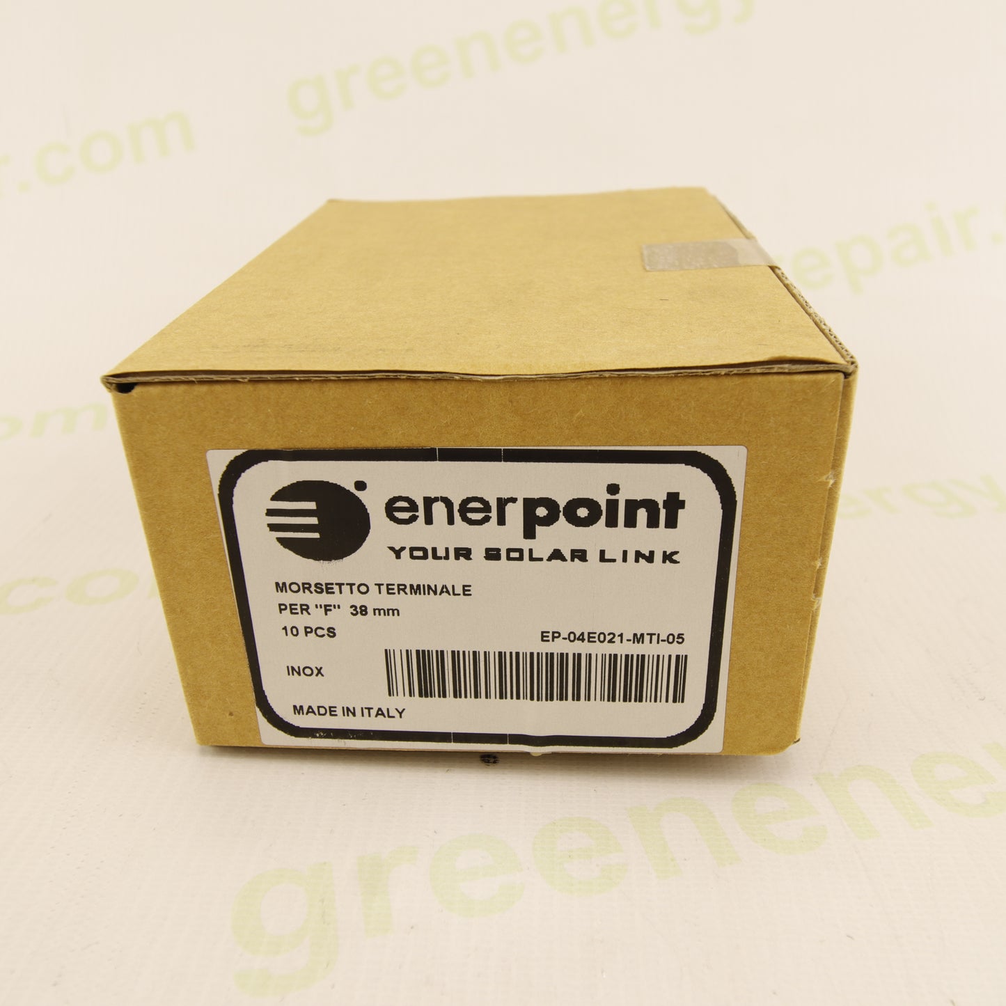 Enerpoint Stainless Steel End Clamp 38 mm for F Profiles – PV Module Mounting Clamp with Spring | Made in Italy | Pack of 10