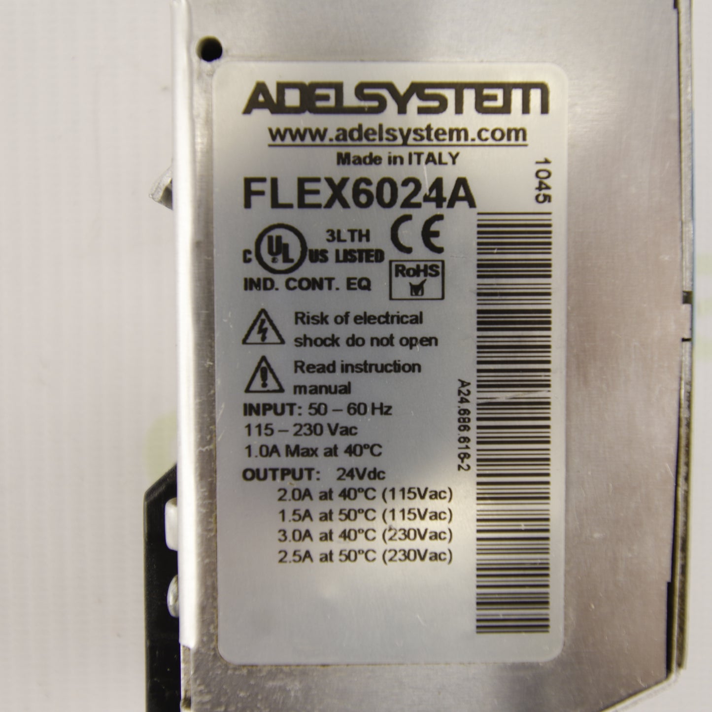Adelsystem FLEX6024A 24VDC 72W 3A DIN Rail Power Supply – Industrial AC/DC Power Supply 115-230VAC