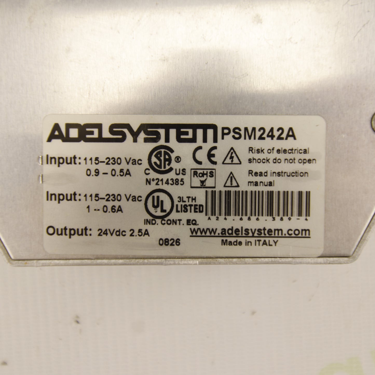 ADELSYSTEM PSM242A Industrial Switching Power Supply – 24V DC 2.5A 60W DIN Rail AC/DC Power Supply
