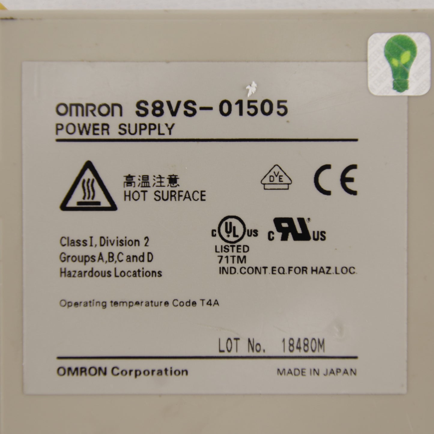 Omron S8VS-01505 | DIN Rail AC/DC Power Supply | 5 VDC | 2 A | 15 W | Made in Japan