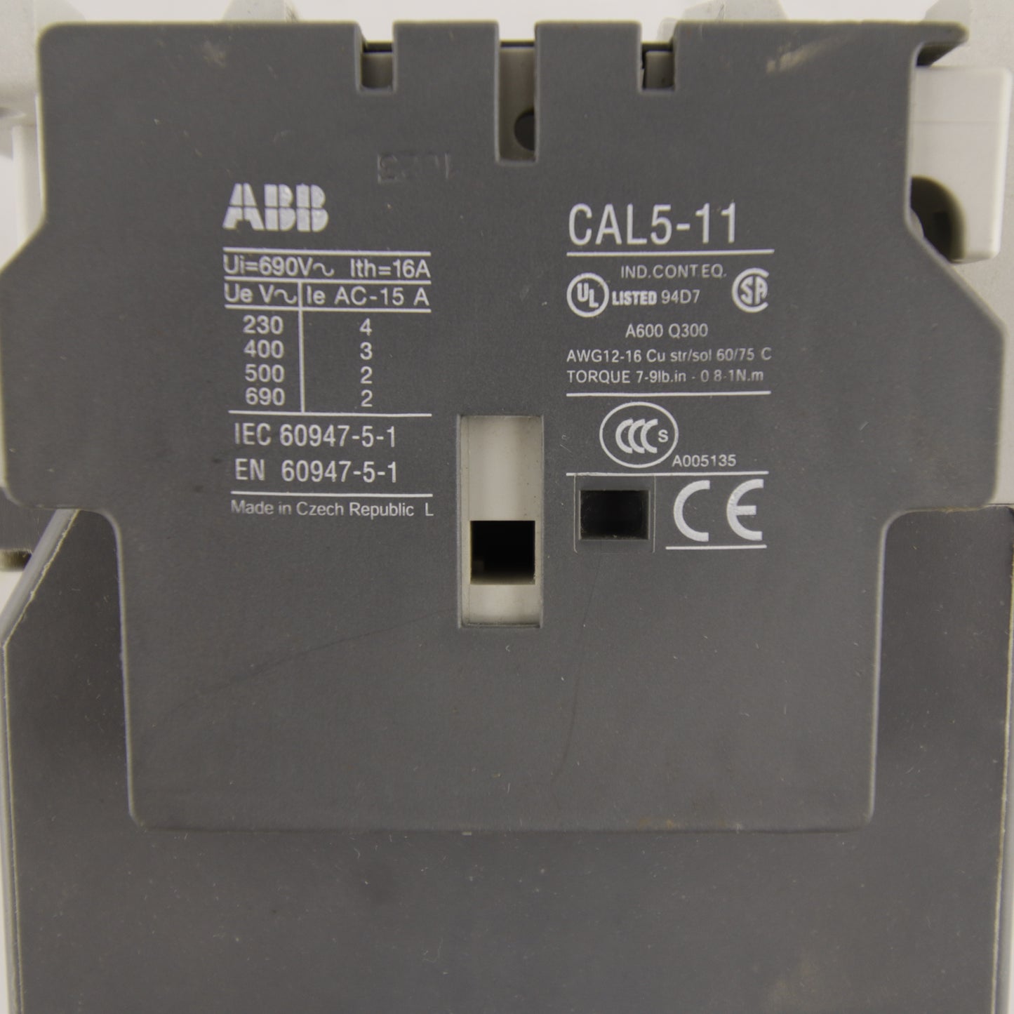 ABB A45-40 Power Contactor | 4-Pole 4NO | 70 A | 690 V AC | Coil AC | CAL5-11 1NO+1NC | IEC 60947