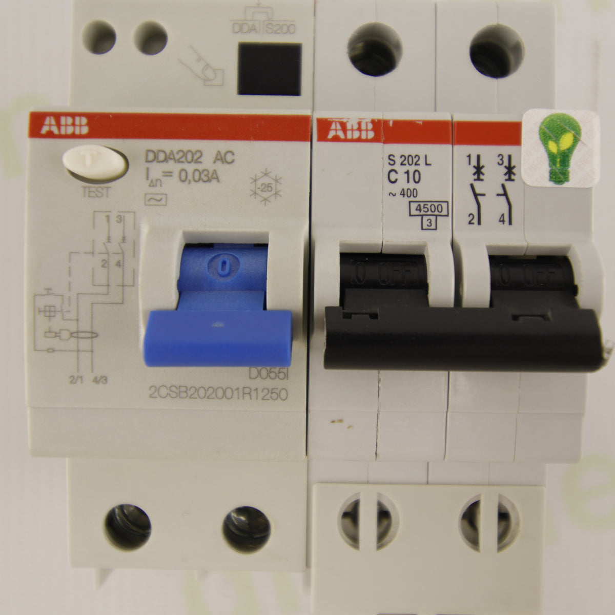 ABB DDA202 AC + S202L C10 | 2P RCBO Protection