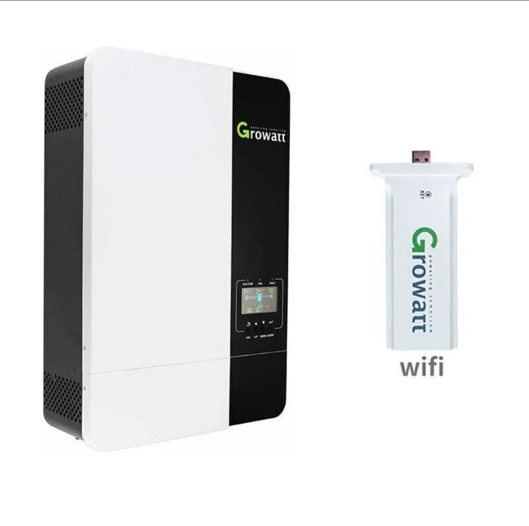 Growatt spf5000es 5kw 48v 100A 450VDC off grid solar inverter MPPT 220 ...