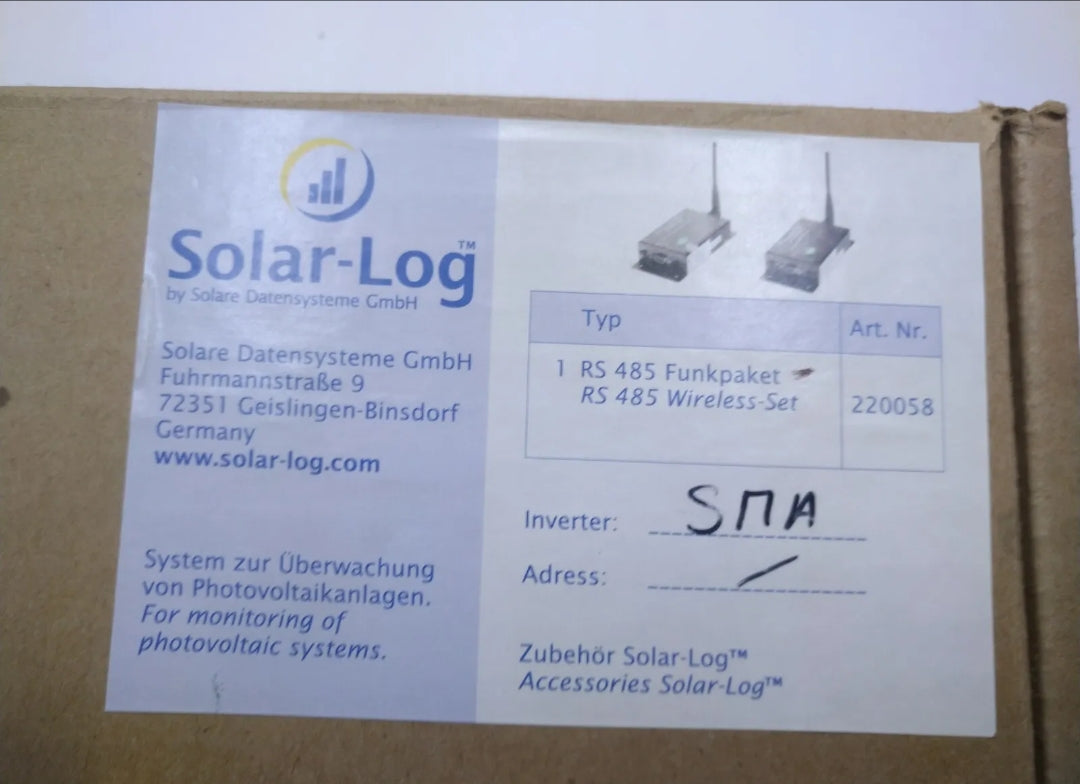 Solar Log - RS485 безжичен пакет SMA мониторинг