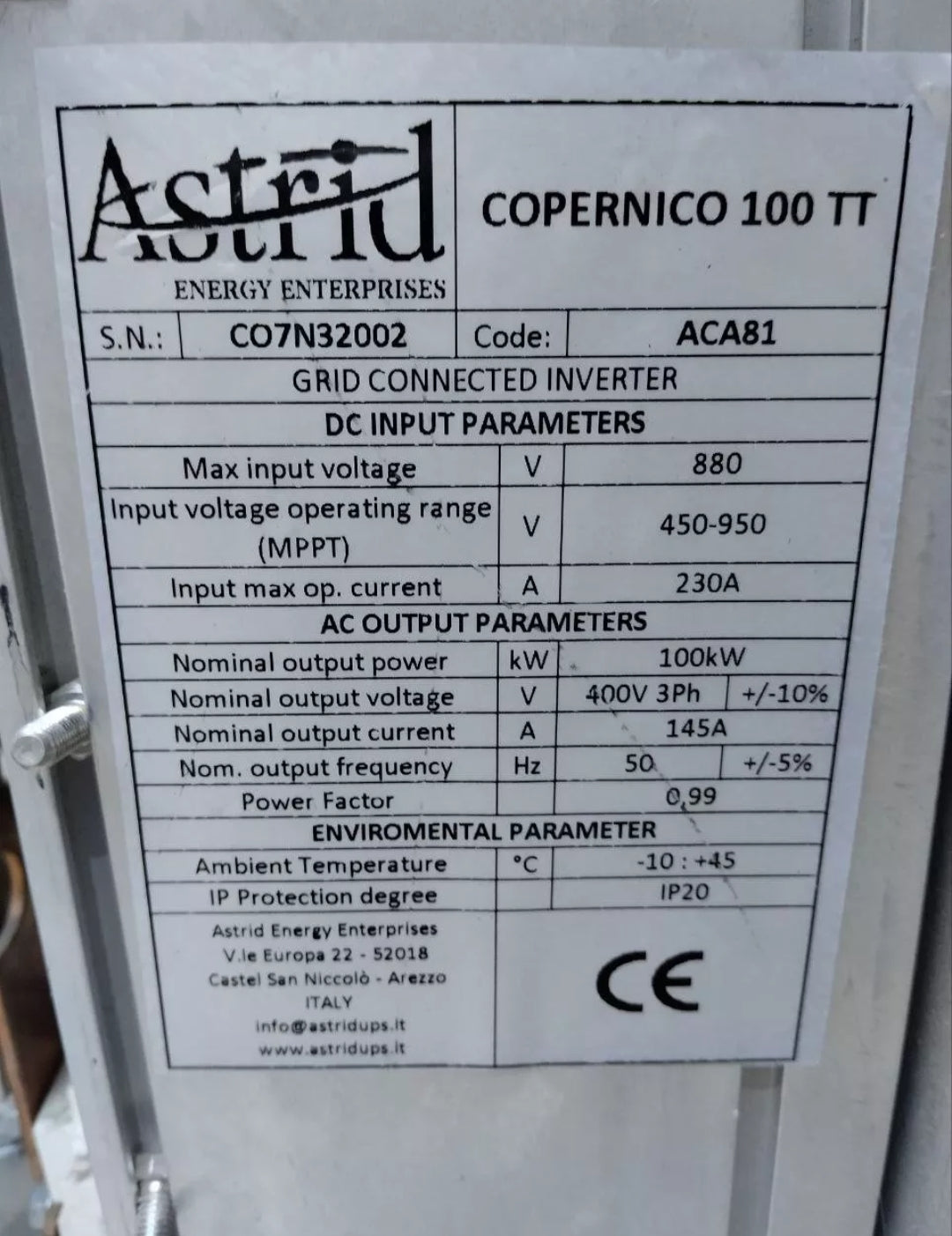 SCHAFFNER FN2200B-250-99 ASTRID COPERNIC0 100TT filter