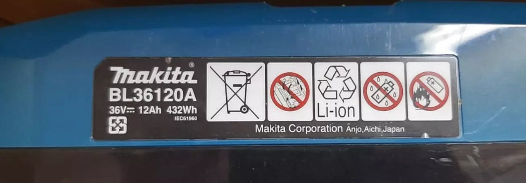 Makita ITABL36120A BL36120A Li 36V 12Ah Battery + Two 18v + 18v Connectors