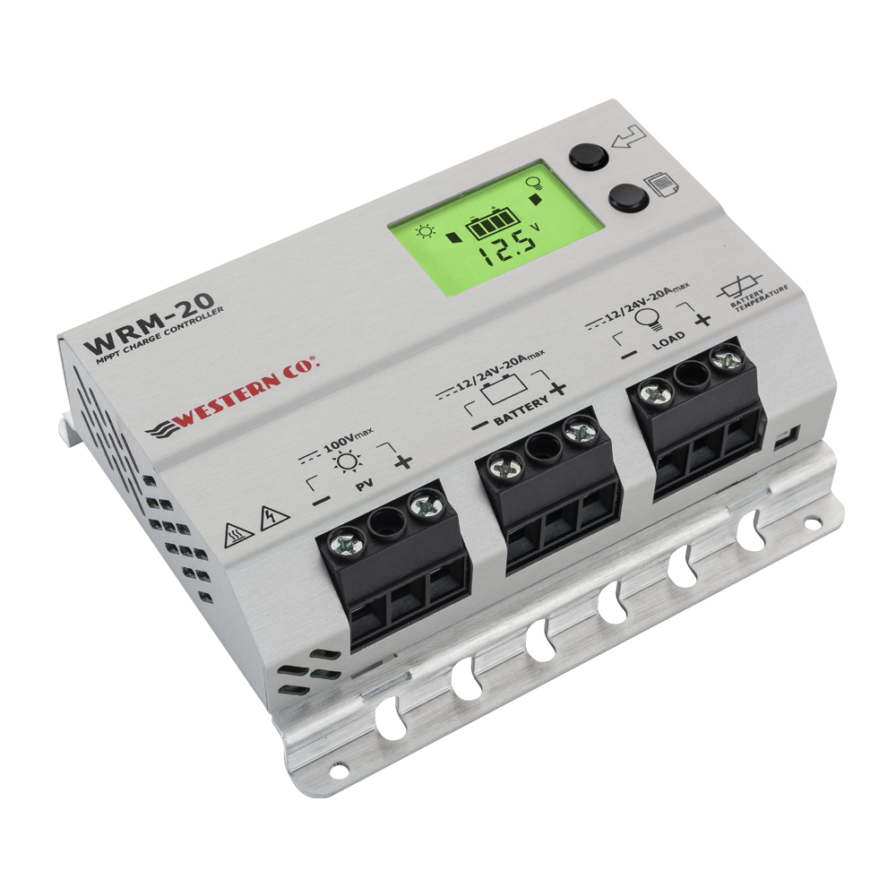 WRM20 / WRM20+ MPPT Charge Controllers | 20A, 100V DC, 12/24V | LCD + Twilight Function | 5-Year Warranty