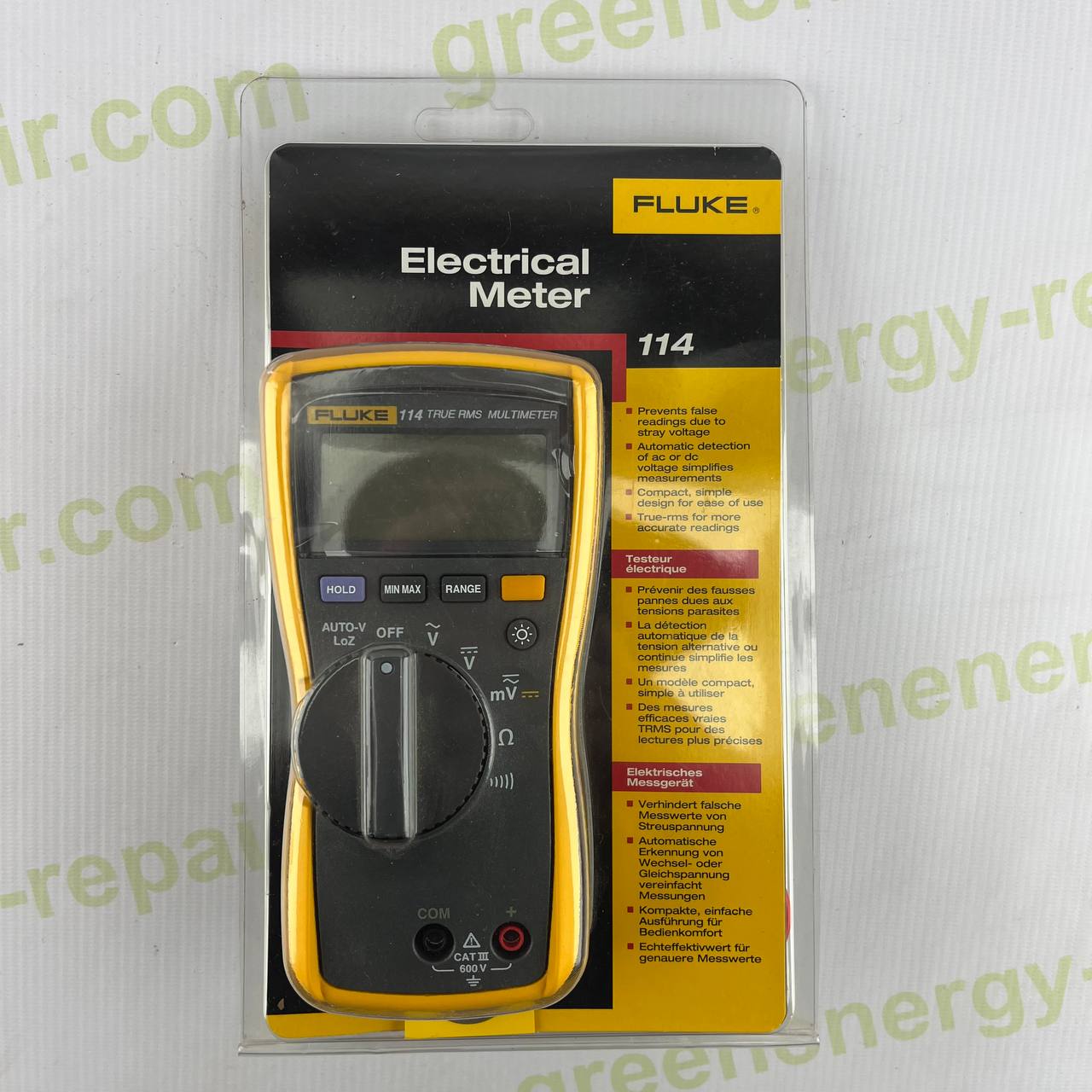 FLUKE 114 True RMS Digital Multimeter | CAT III 600V | UPC: 095969364791
