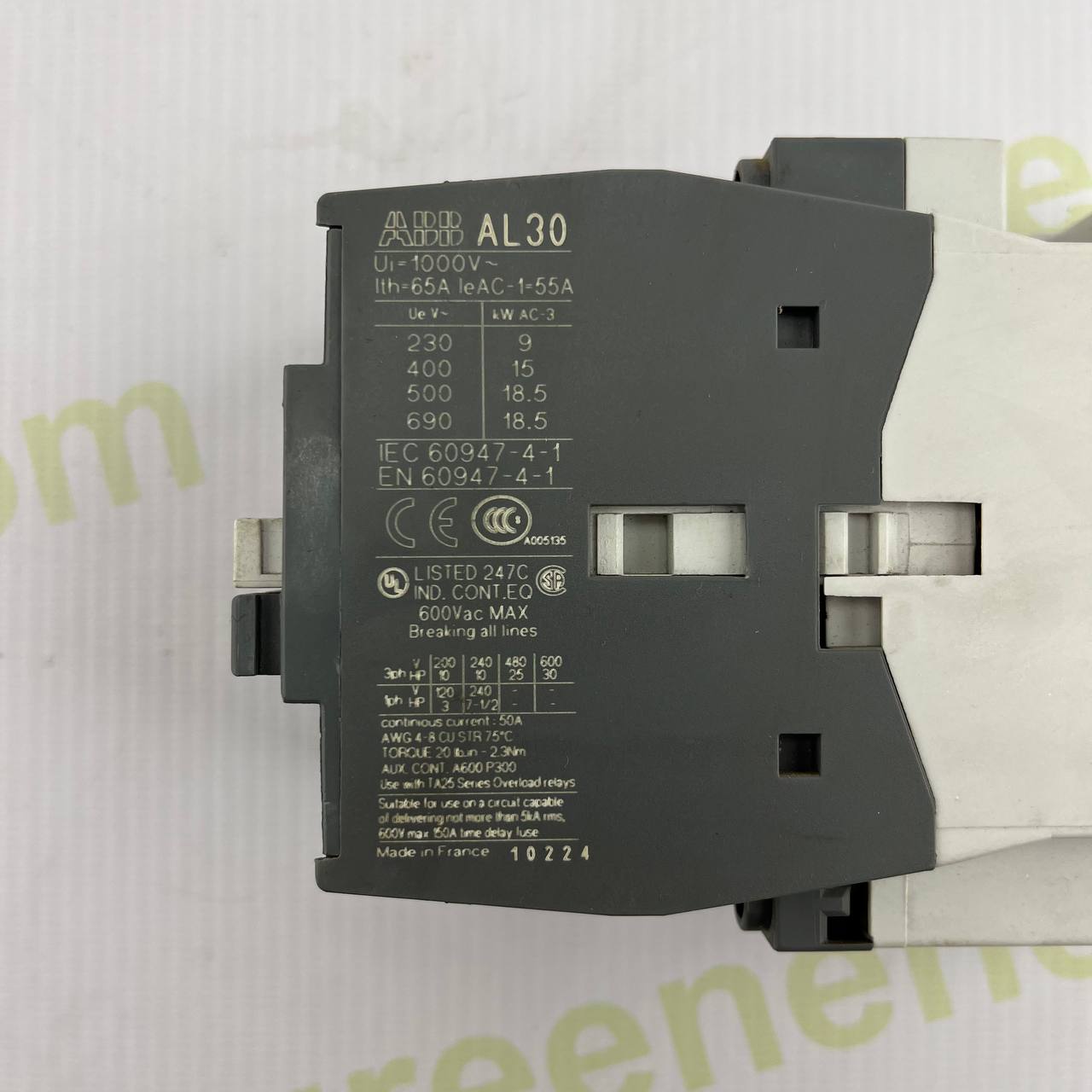 ABB AL30-30-10 Contactor | 3NO + 1NO | 65A AC1 / 18.5kW AC3 | IEC 60947 | Used – Tested | Made in France