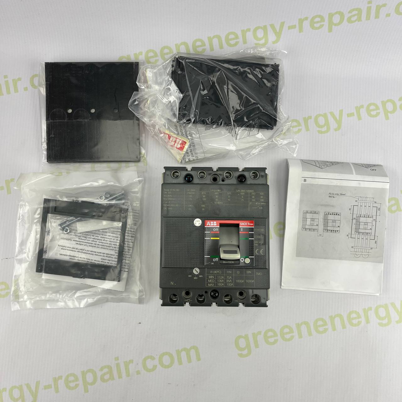 ABB SACE Tmax T1 D/PV 160 | 4-Pole Molded Case Circuit Breaker | 160A | 1100V DC | PV Applications | IEC 60947-2 | Made in Italy