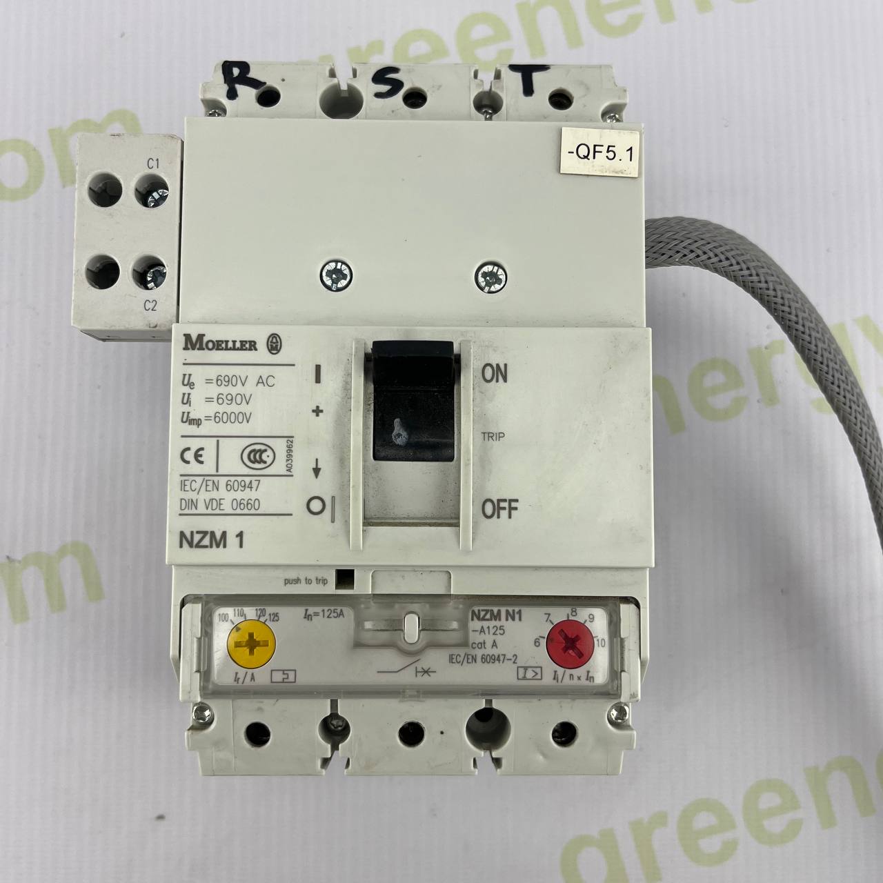 Moeller NZM1-A125 MCCB | Adjustable Trip Unit | 125A | 690V AC/DC | Cat A | IEC 60947 | Made in Germany | Used