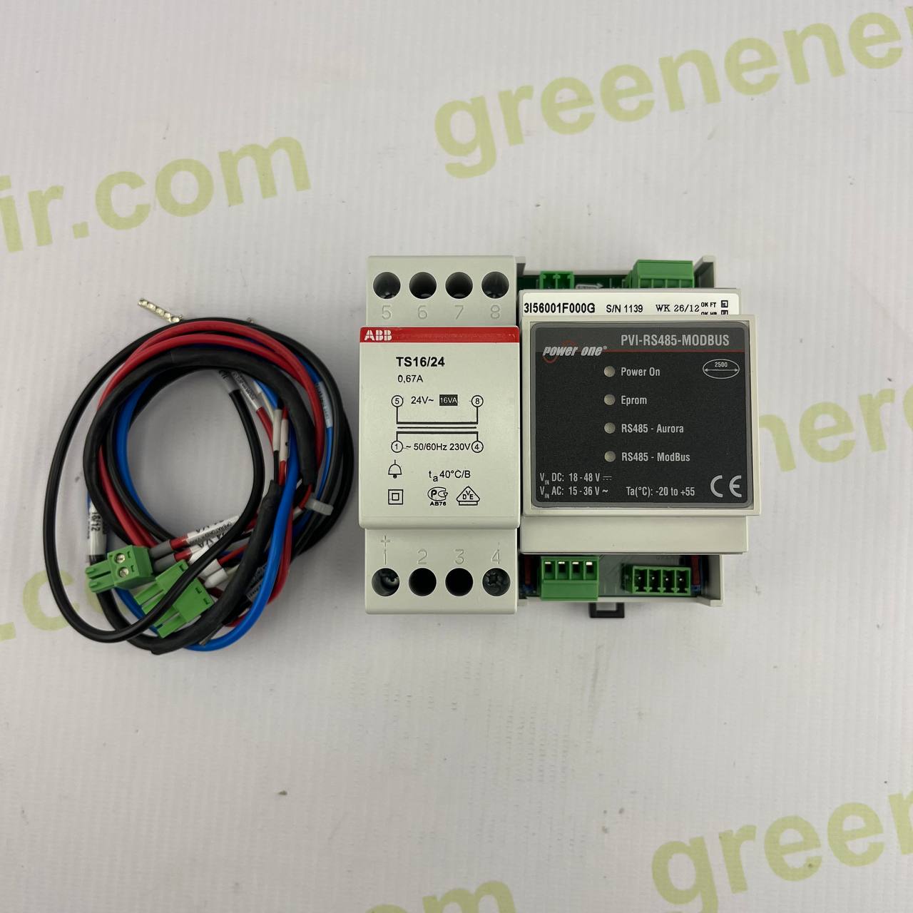 Power-One PVI-RS485-MODBUS Central Interface Module | RS485 ModBus Data Integration | Part No. 3I56001F000G | Includes ABB TS16/24 Power Supply & Cables | 18–48V DC / 15–36V AC