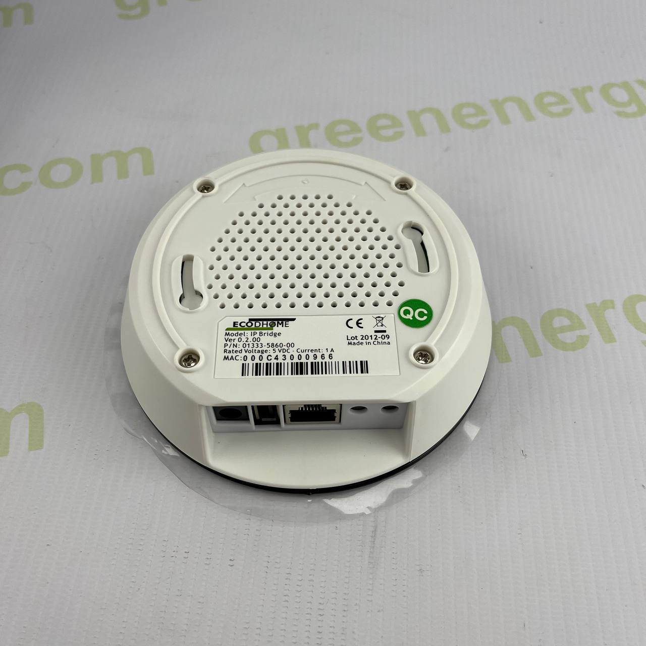 ECODHOME IP Bridge | Part No. 01333-5860-00 | Remote Monitoring Gateway | Ethernet Connectivity | 5V DC | Includes Power Supply & Manual