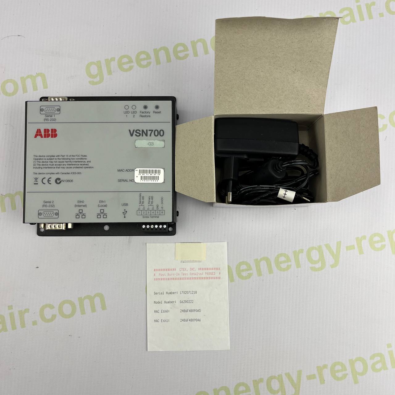 ABB VSN700-05-E0 Aurora Vision Controller | Smart PV Monitoring Gateway | Dual RS-232, Dual Ethernet, USB | 100–240V AC | Industrial-Grade Solar Data Logger