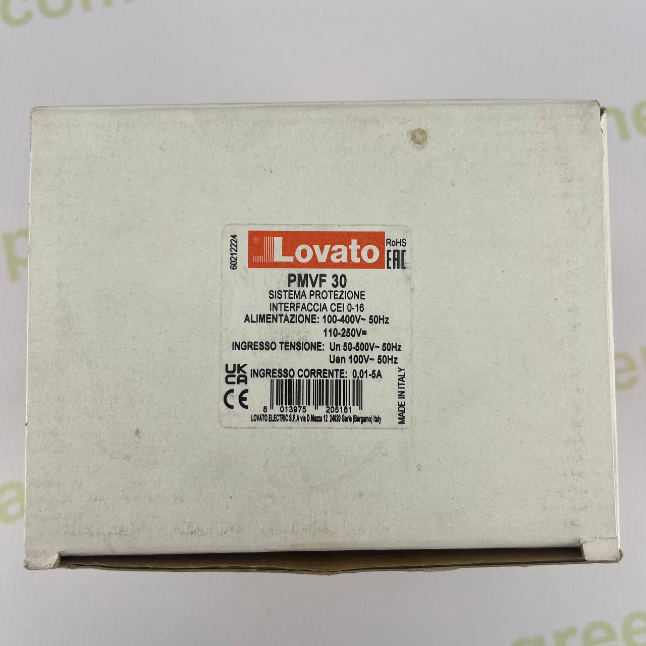 Lovato Electric PMVF30 Interface Protection System | CEI 0-16 Compliant | CT Input | Relay Outputs | Made in Italy