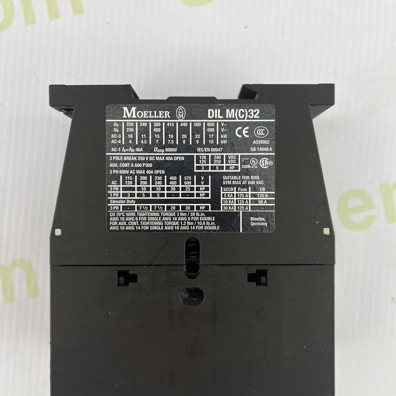 Moeller DIL M 32-10 Contactor | 32A, 230V AC Coil | 3-Phase Motor Control | 1 NO Auxiliary Contact