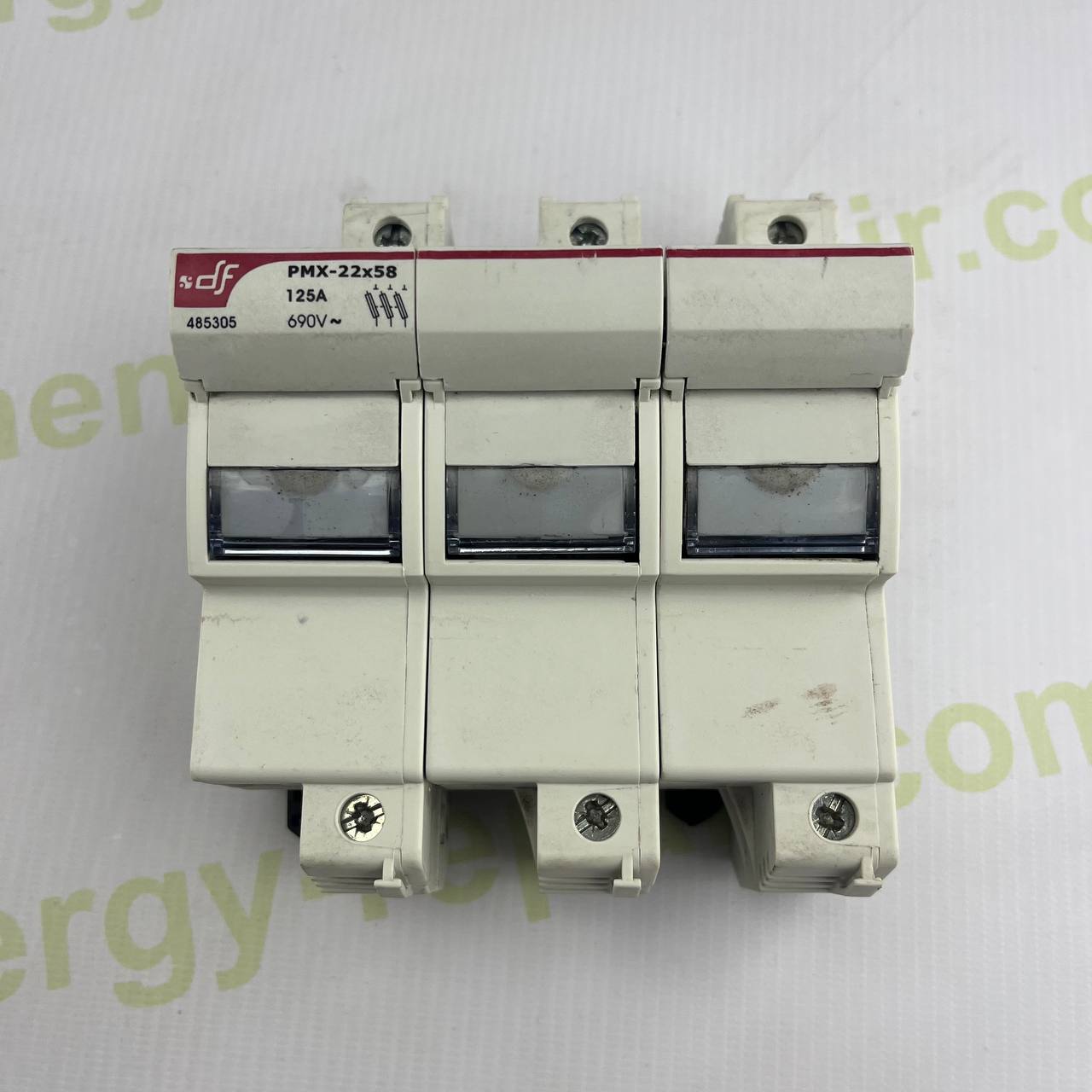 DF Electric PMX-22x58 3-Pole Fuse Holder | 125A | 690V AC | DIN Rail | 22×58 mm | Made in Spain