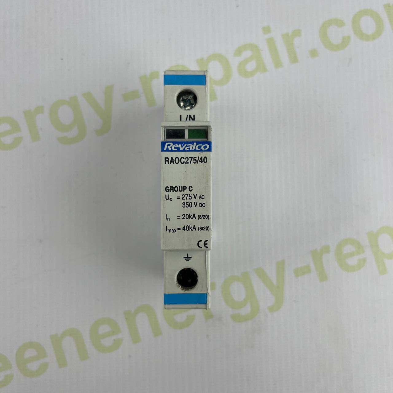 Revalco RAOC275/40 | Type 2 SPD | 275V AC / 350V DC | 40kA Max | Single Pole