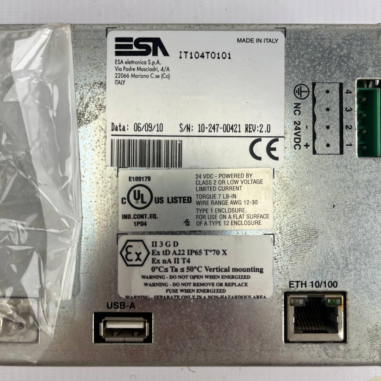 ESA IT104T0101 HMI Touch Panel | 24V DC