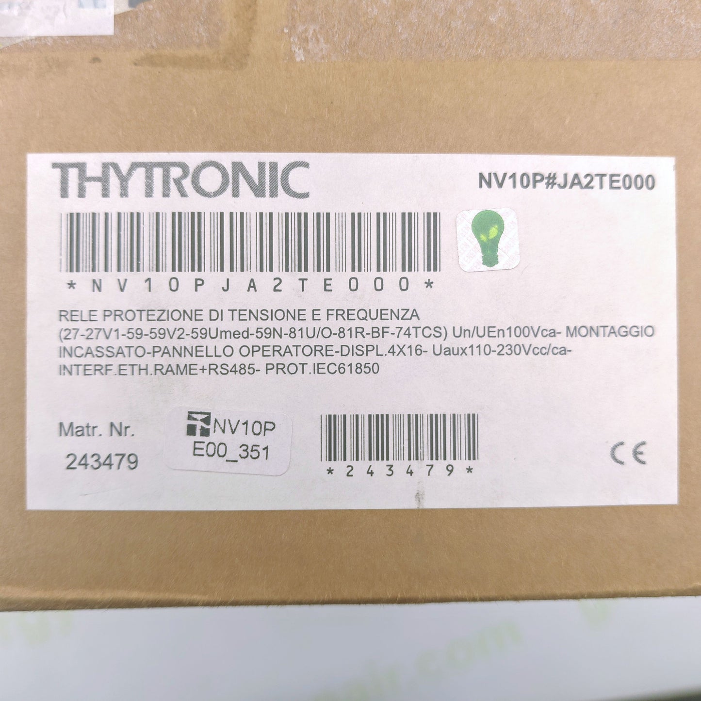 Thytronic PRO-N USB Protection Relay NV10P | 110–230 V AC/DC | Ethernet + RS485 | IEC 61850
