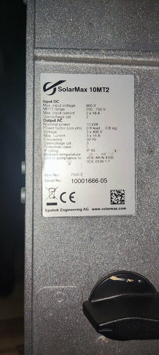 SolarMax 10MT2 | 10 kVA | 3-Phase Grid-Tie Solar Inverter | IP65