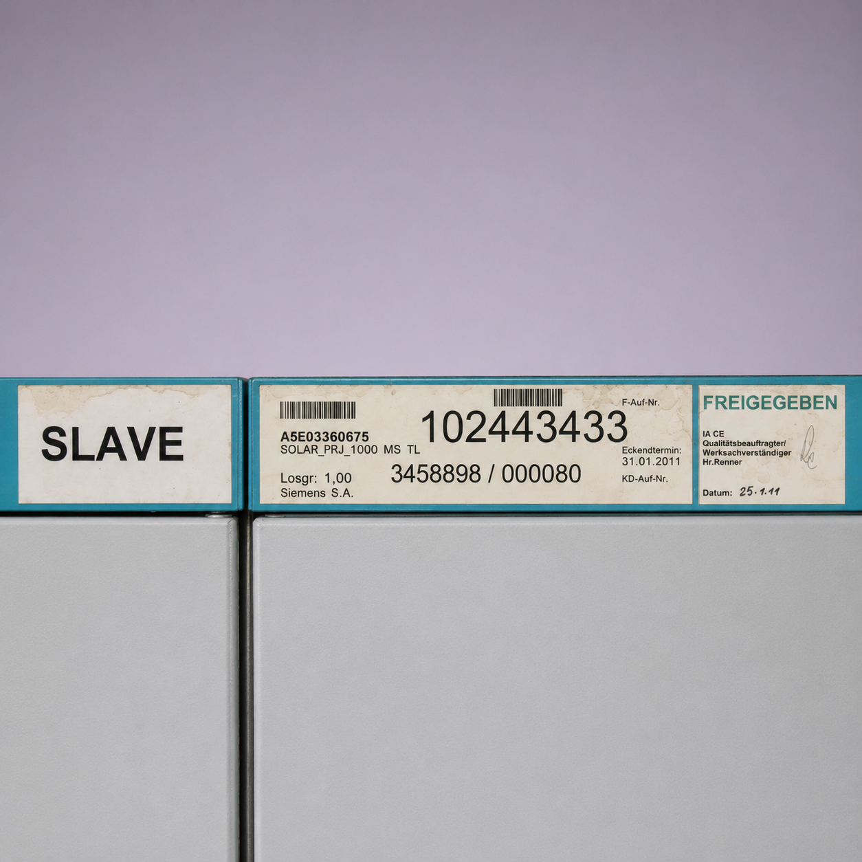 Siemens SINVERT Solar SLAVE SOLAR_PRJ_1000 MS TL – SLAVE-500kW Central Photovoltaic Inverter Unit for 1000kW / 1MW Master/Slave System – TL Technology – A5E03360675