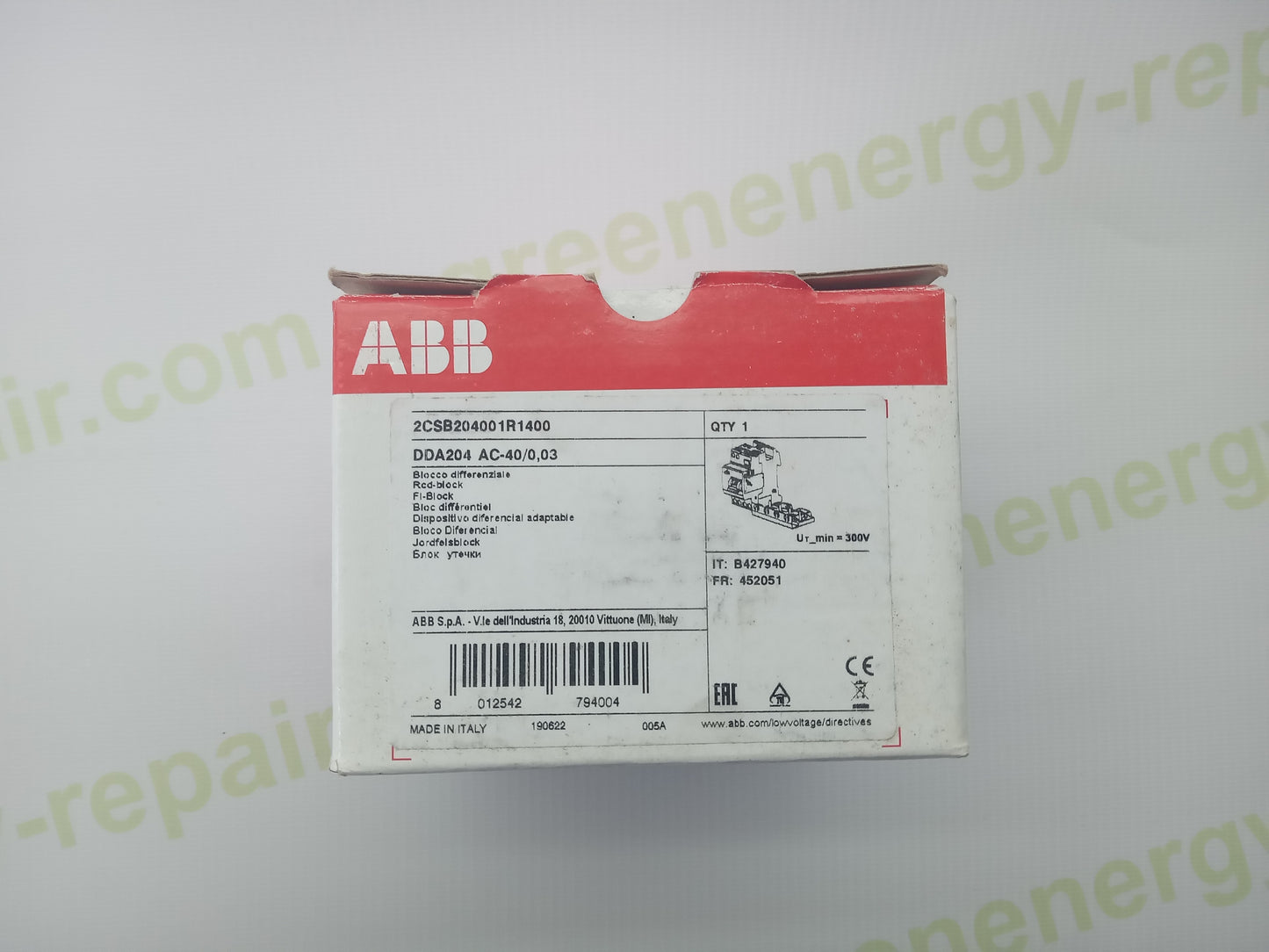 NEW ABB DDA204 AC-40/0.03 40A 30mA 4P RCD Residual Current Device 2CSB204001R1400