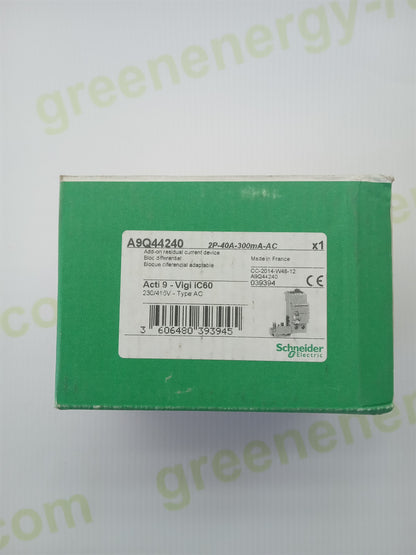 Schneider Electric A9Q44240 Vigi iC60 RCD Block 2P 40A 300mA AC