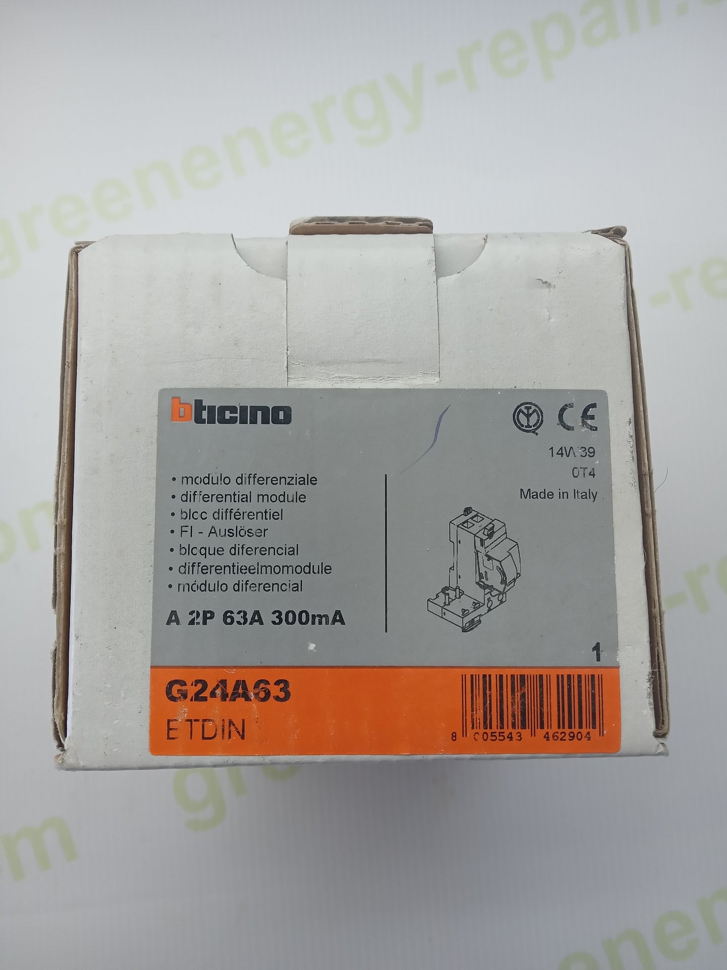 BTicino G24A63 Residual Current Module 2P 63A 300mA Type A DIN