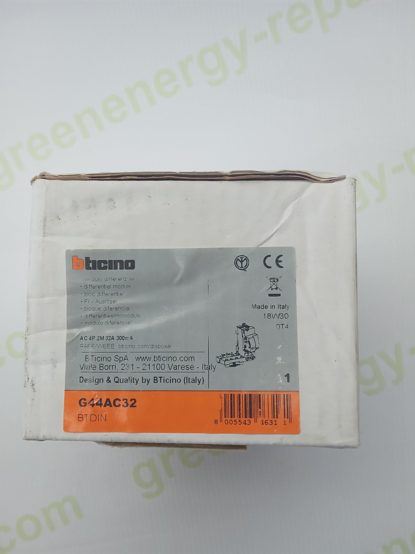 BTicino G44AC32 Residual Current Module 4P 32A 300mA Type A DIN