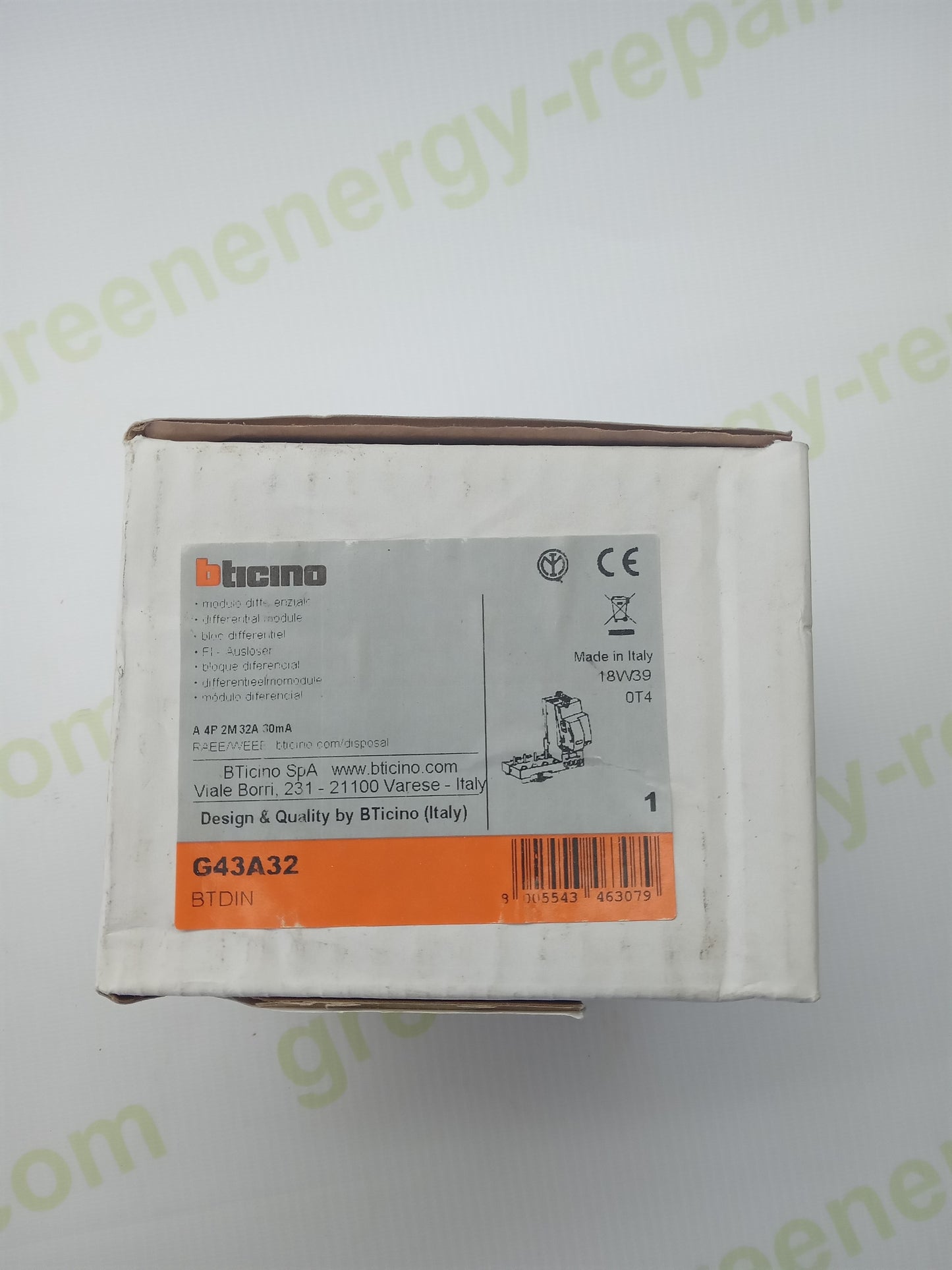 BTicino G43A32 Residual Current Module 4P 32A 30mA Type A DIN
