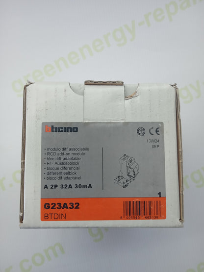 BTicino G23A32 Residual Current Module 2P 32A 30mA Type A DIN