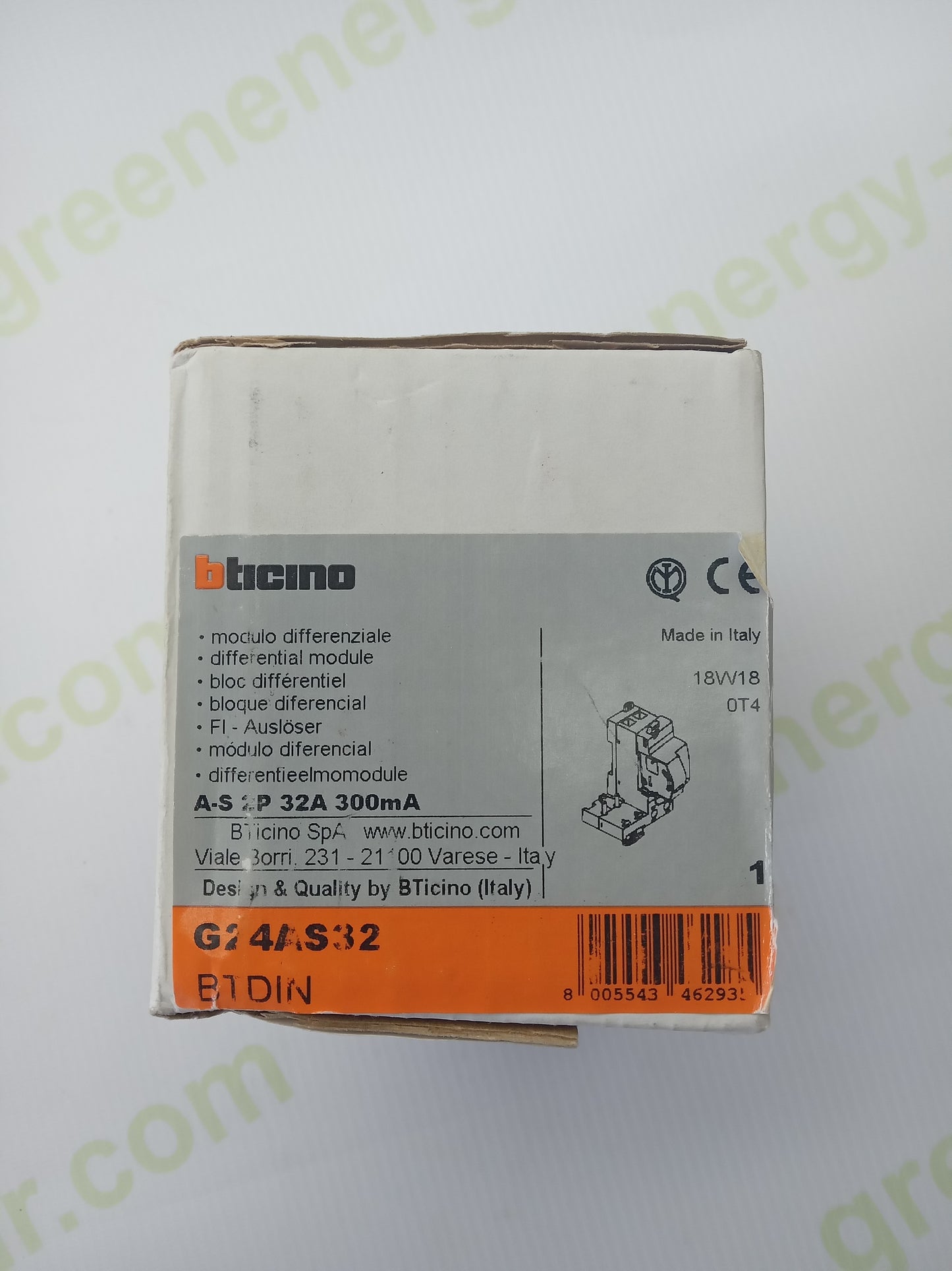 BTicino G24AS32 Residual Current Module 2P 32A 300mA Type A DIN