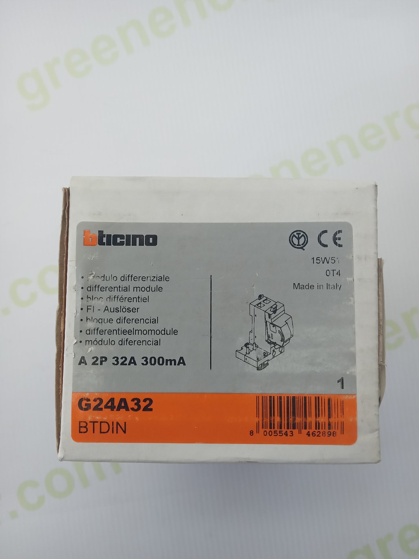 BTicino G24A32 Residual Current Module 2P 32A 300mA Type A DIN