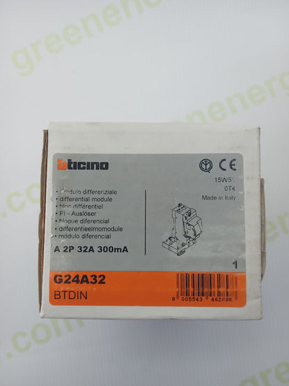 BTicino G24A32 Residual Current Module 2P 32A 300mA Type A DIN