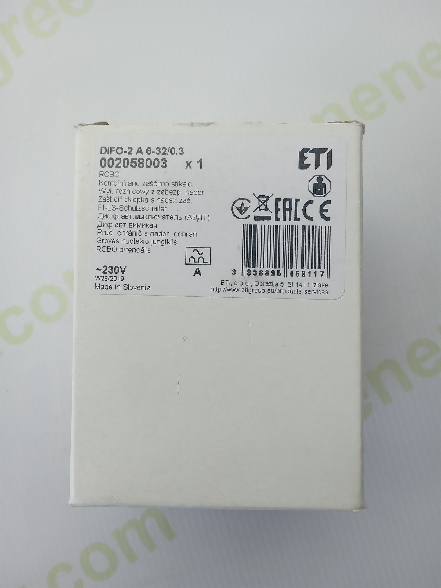 ETI DIFO-2 RCBO 6-32A 300mA Type A Circuit Breaker with RCD 230V