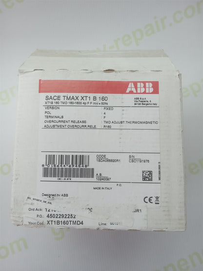 ABB SACE Tmax XT1B 160 4P 160A MCCB Circuit Breaker XT1B160TMD4