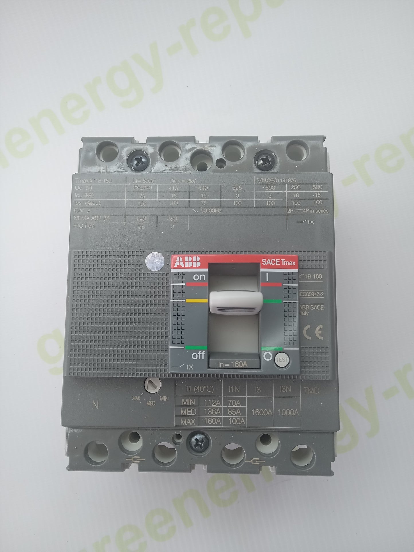 ABB SACE Tmax XT1B 160 4P 160A MCCB Circuit Breaker XT1B160TMD4