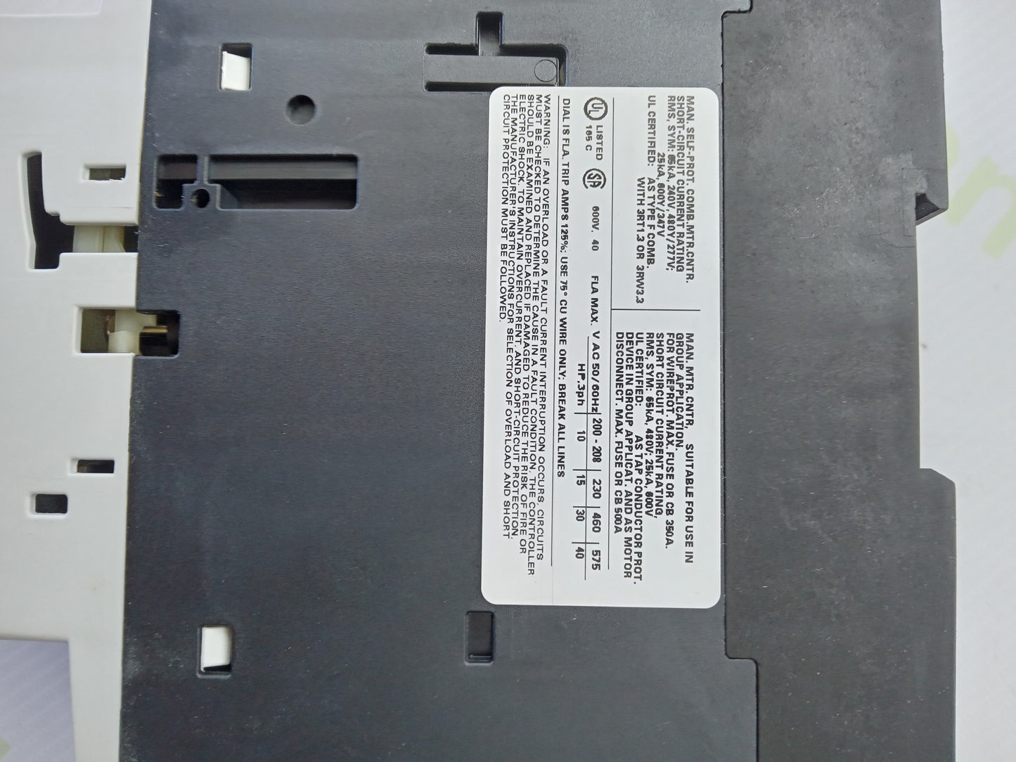 Siemens SIRIUS 3RV1041-4HA10 Motor Protection Circuit Breaker