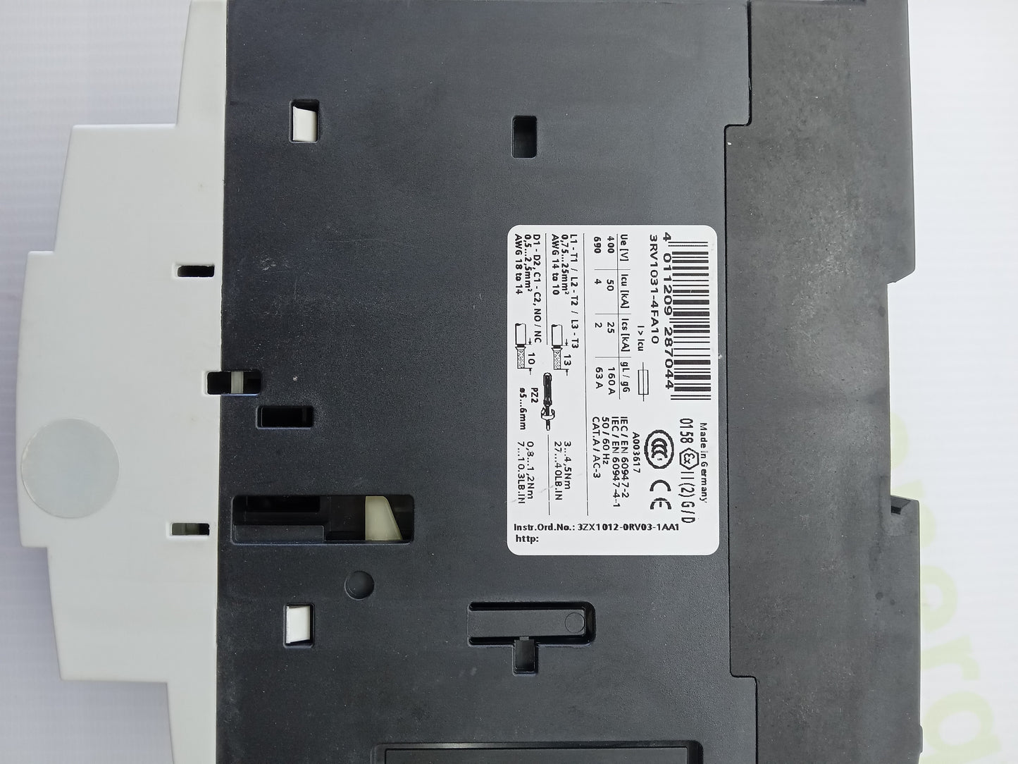 Siemens SIRIUS 3RV1041-4HA10 Motor Protection Circuit Breaker